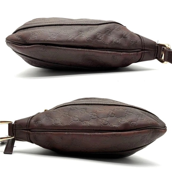 Gucci Dark Brown Embossed Shoulder Bag - Picture 5 of 11